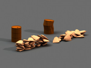 post apocalyptic sandbags and barrels 3D Модель