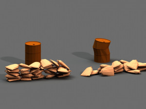 post apocalyptic sandbags and barrels 3D Модель