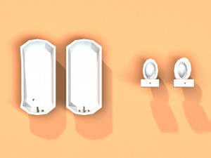 post apocalyptic toilet and bath 3D Model