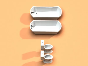 post apocalyptic toilet and bath 3D Model
