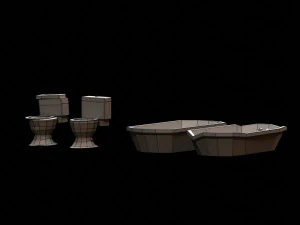 post apocalyptic toilet and bath 3D Model
