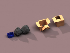 post apocalyptic cardboard box and garbage 3D मॉडल