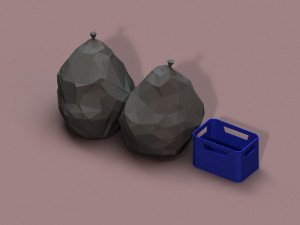 post apocalyptic cardboard box and garbage 3D मॉडल