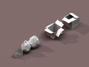 post apocalyptic cardboard box and garbage 3D मॉडल