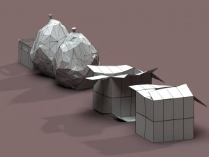 post apocalyptic cardboard box and garbage 3D मॉडल