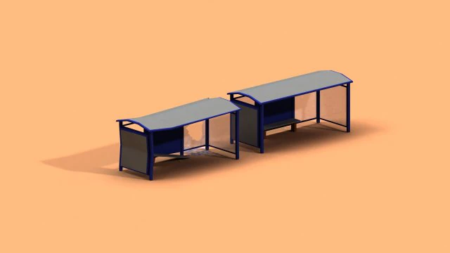 post apocalyptic bus stop 3D Model .c4d .max .obj .3ds .fbx .stl .blend 