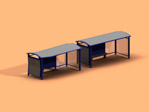 post apocalyptic bus stop 3D Model