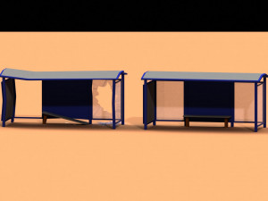 post apocalyptic bus stop 3D Model