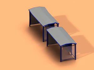 post apocalyptic bus stop 3D Model