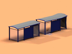 post apocalyptic bus stop 3D Model
