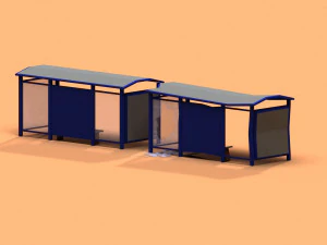 post apocalyptic bus stop 3D Model