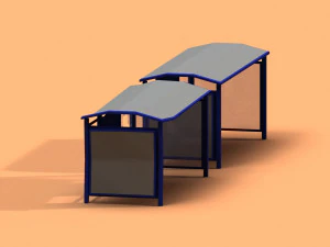 post apocalyptic bus stop 3D Model