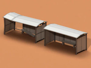 post apocalyptic bus stop 3D Model
