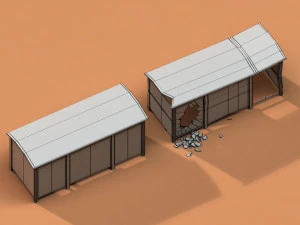 post apocalyptic bus stop 3D Model