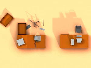 post apocalyptic desk and pc 3D Model