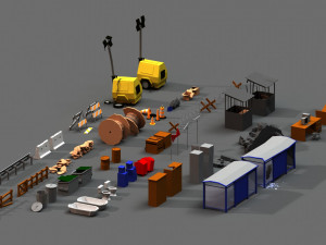 post apocalyptic props pack 3D Model