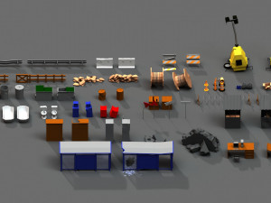 post apocalyptic props pack 3D Model
