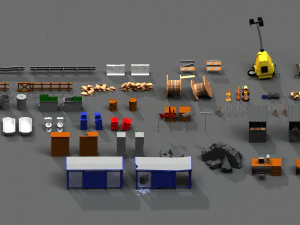 post apocalyptic props pack 3D Model