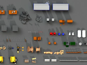 post apocalyptic props pack 3D Model