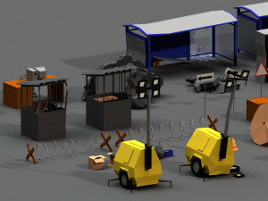 post apocalyptic props pack 3D Model