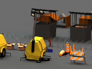 post apocalyptic props pack 3D Model