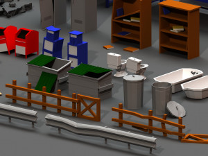 post apocalyptic props pack 3D Model