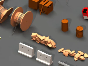 post apocalyptic props pack 3D Model