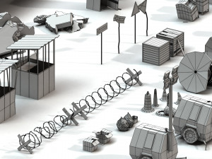 post apocalyptic props pack 3D Model