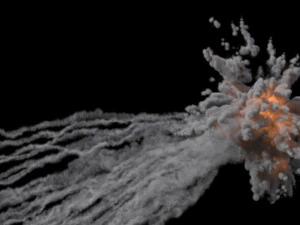 White phosphorus explosion vdb 3D Model