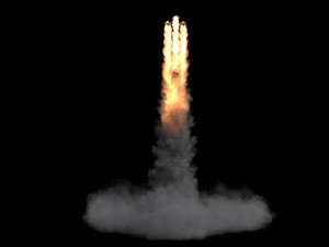 Space shuttle launch smoke vdb 3D Model