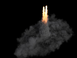 Space shuttle launch smoke vdb 3D Model