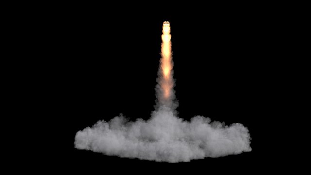Space shuttle launch smoke vdb 2 3D 모델 .c4d .max .obj .3ds .fbx .stl .blend 