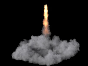 Space shuttle launch smoke vdb 2 3D Model