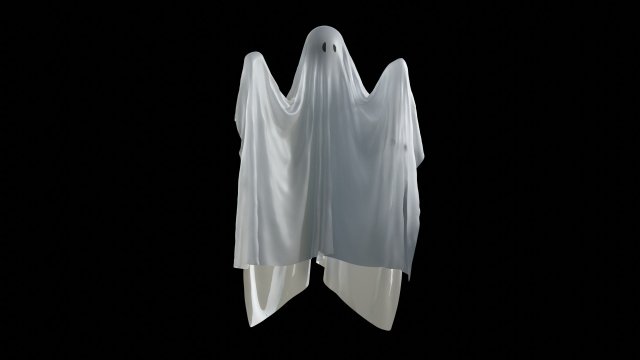 High Poly Ghost Model 3D Модель .c4d .max .obj .3ds .fbx .stl .blend 
