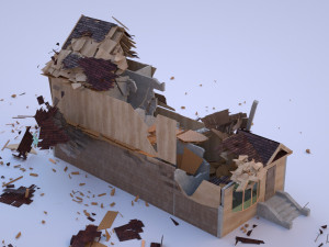 Destroyed House 3D Model