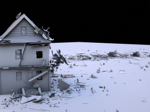 Destroyed House 3D Model