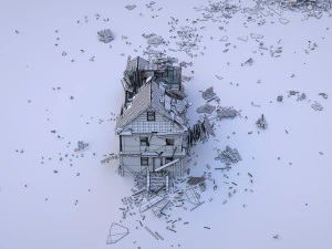 Destroyed House 3D Model