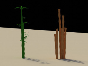 Low Poly Bamboo Trees Model 3D