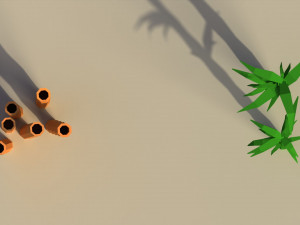 Low Poly Bamboo Trees Model 3D