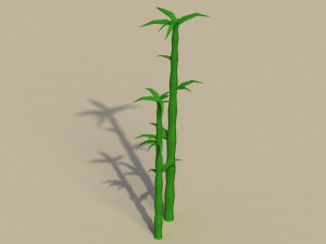 Low Poly Bamboo Trees Model 3D
