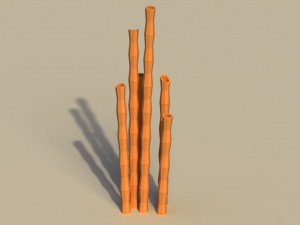 Low Poly Bamboo Trees Model 3D