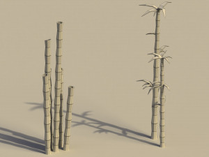 Low Poly Bamboo Trees Model 3D