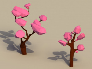 Low Poly Cherry Trees 3D मॉडल