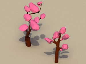 Low Poly Cherry Trees 3D-Modell