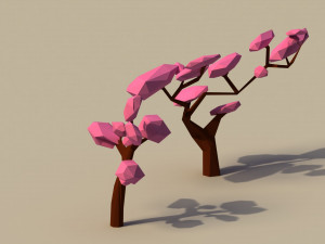 Low Poly Cherry Trees 3D-Modell