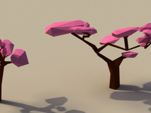 Low Poly Cherry Trees 3D-Modell