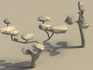 Low Poly Cherry Trees 3D-Modell