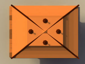 Low Poly Japanese Dais 3D Model