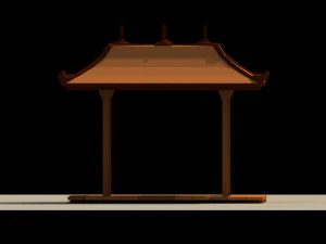 Low Poly Japanese Dais 3D Model