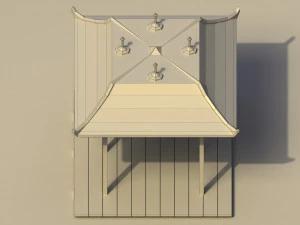 Low Poly Japanese Dais 3D Model